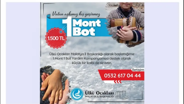 Ülkü Ocakları Malatya'dan '1 Mont 1 Bot' Yardım Kampanyası