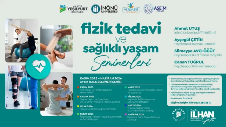 Yeşilyurt'ta 'Fizik Tedavi Ve Sağlıklı Yaşam Seminerleri' 1 Kasım'da Başlıyor!