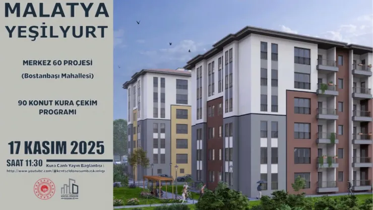 Yeşilyurt'taki Rezerv Alanlarda Üretilen Konutlar İçin Kura Tarihi Belli Oldu