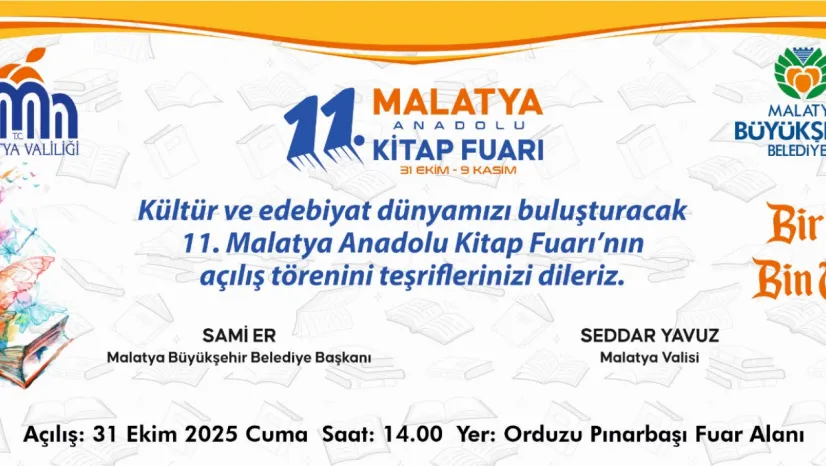 11. Malatya Anadolu Kitap  ve Kültür Fuarı Açılıyor