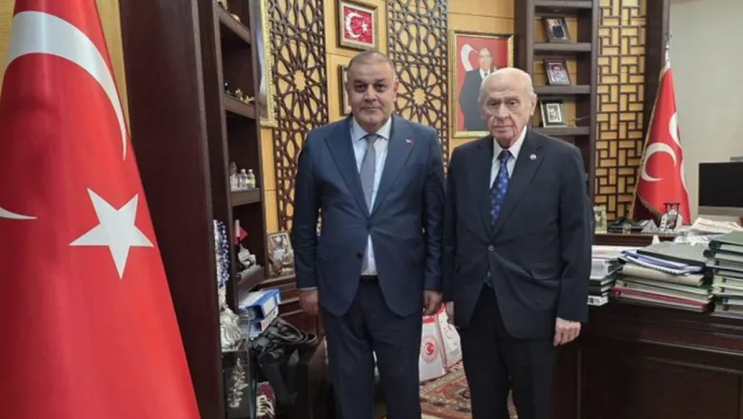 Milliyetçi Hareket Partisi (MHP) Malatya İl Başkanı Gökhan Gök,  MHP Genel Başkanı Devlet Bahçeli'yi ziyaret etti