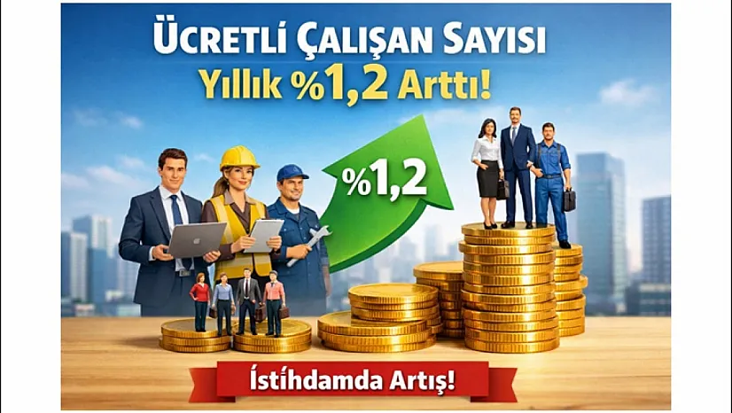 Ücretli çalışan sayısı yıllık %1,2 arttı