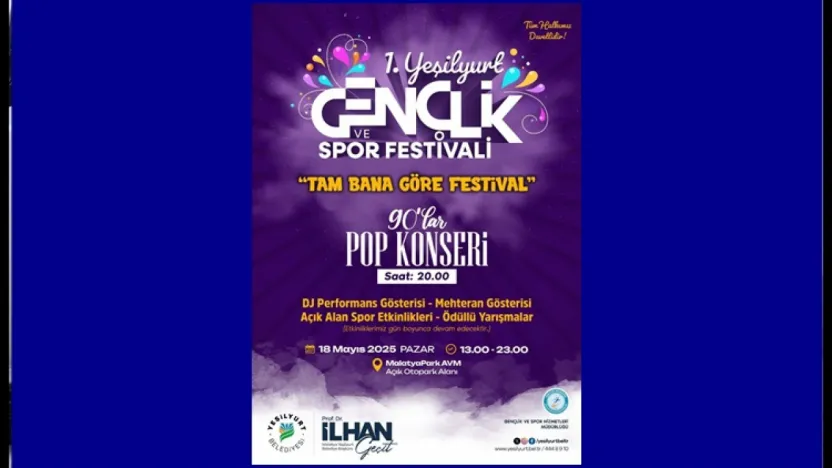 1.Yeşilyurt Gençlik ve Spor Festivali 18 Mayıs'ta!