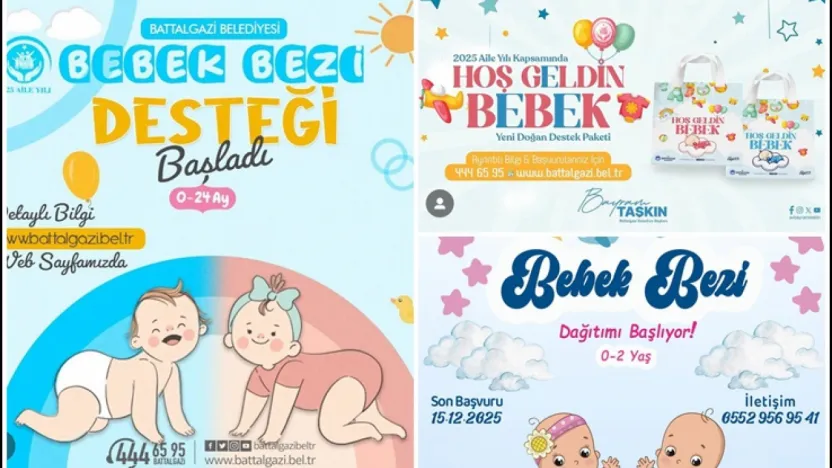 Battalgazi'de Binlerce Aileye Bebek Bezi, Mama ve Yenidoğan Seti Desteği