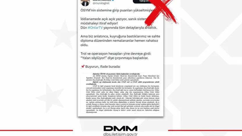 DMM, ÖSYM'de adayların puanlarının değiştirildiği iddialarını yalanladı