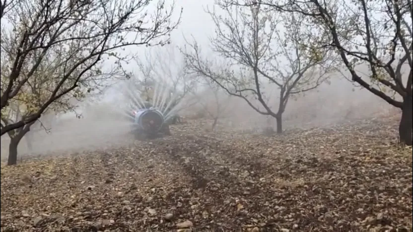 Gözene'de Kayısı Bahçelerinde Kış İlaçlama Mesaisi