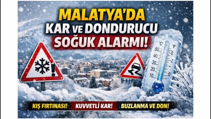 Malatya Beyaza Bürünüyor: Kar ve Soğuk Kapıda