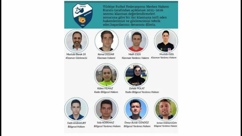 Malatya'da 9 Hakem Ve 1 Gözlemci Bulundukları Klasmanlardan Bir Üst Klasmana Terfi Etti.