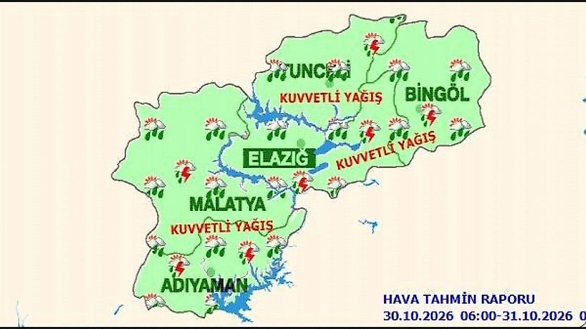Malatya'da Sağanak Alarmı! Meteoroloji 21-50 Kilogram Yağış Bekliyor