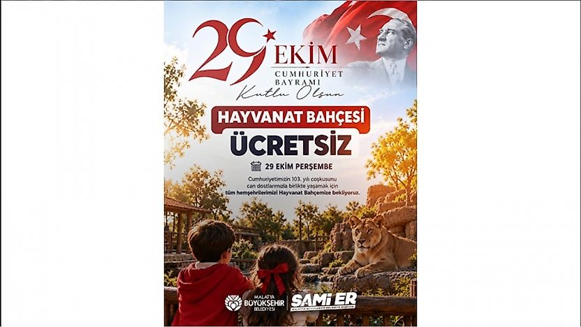 Malatya Hayvanat Bahçesi 29 Ekim'de Ücretsiz Olacak