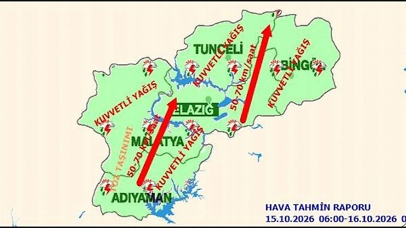 Malatya İçin Kuvvetli Yağış Uyarısı! Sağanak ve Fırtına Bekleniyor