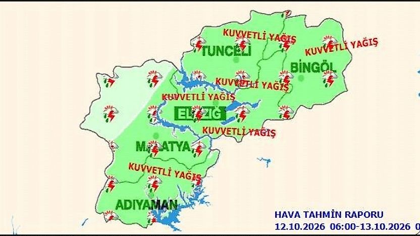 Meteoroloji'den Malatya'ya Kuvvetli Yağış Uyarısı! Yıldırım Tehlikesine Dikkat