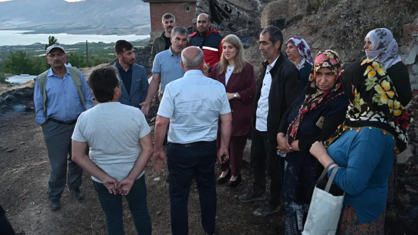 Milletvekili Ölmeztoprak'tan Kale'deki Yangın Sonrası İnceleme