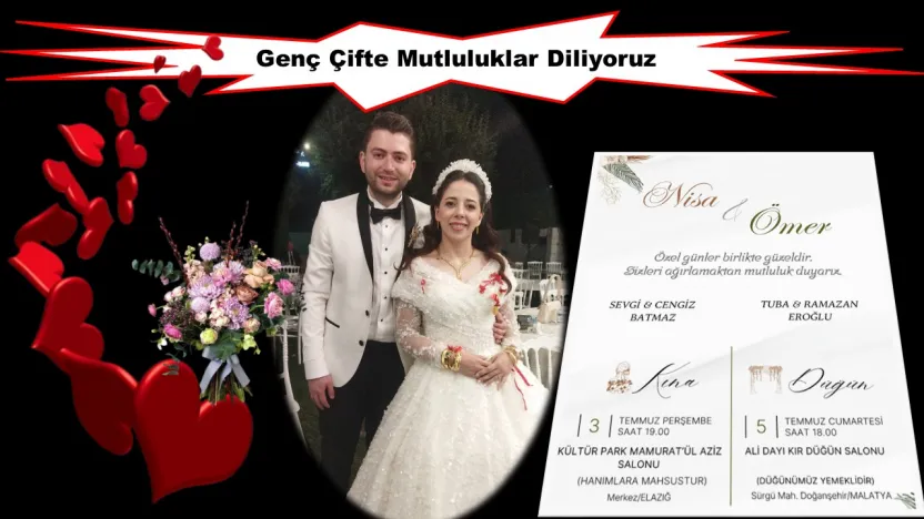 Nisa Batmaz ile Ömer Eroğlu, Kır Düğün Salonunda, mutluluğa yürüdüler.