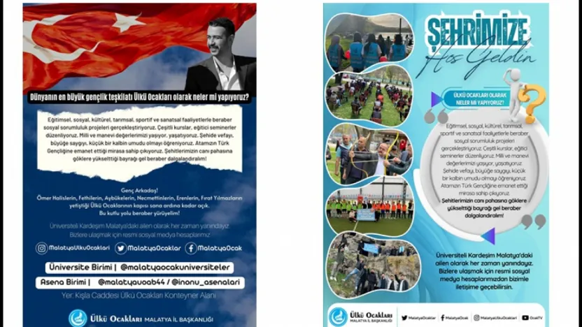 Ülkü Ocakları Malatya İl Başkanlığı'ndan Üniversiteli Gençlere Çağrı 'Şehrimize Hoş Geldiniz'