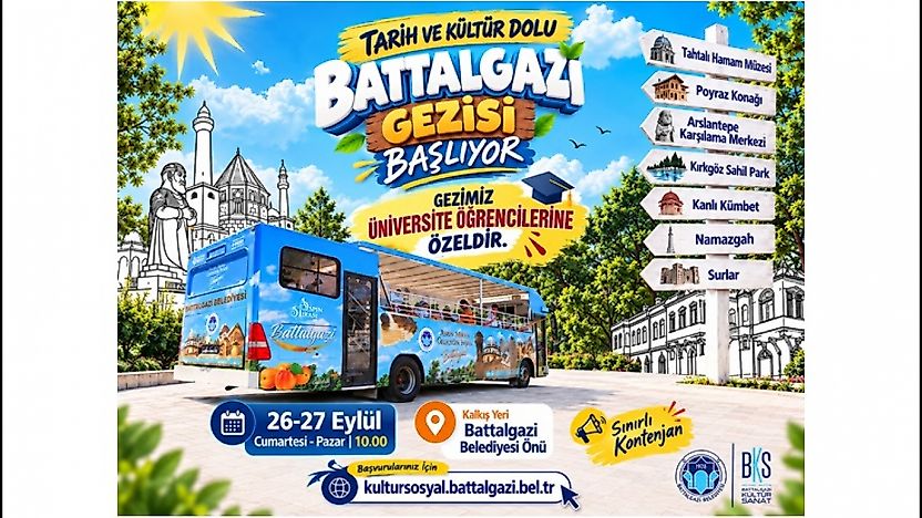 Üniversite Öğrencileri Üstü Açık Otobüsle Battalgazi'yi Keşfedecek