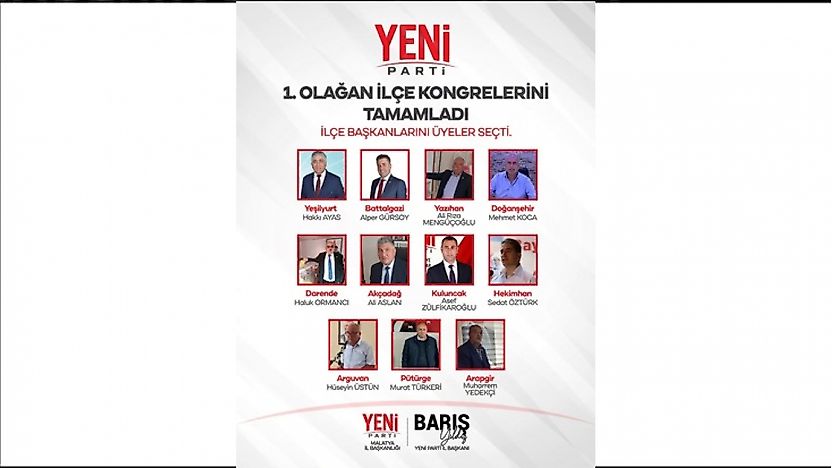 YENİ Parti Malatya'da İlçe Kongrelerini Tamamladı