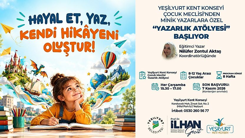 Yeşilyurt'ta Çocukların Yaratıcılığını Geliştirecek Yazarlık Atölyesi