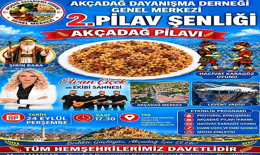 2. AKÇADAĞDER Pilav Şenliği'ne Tüm Malatyalılar Davetli