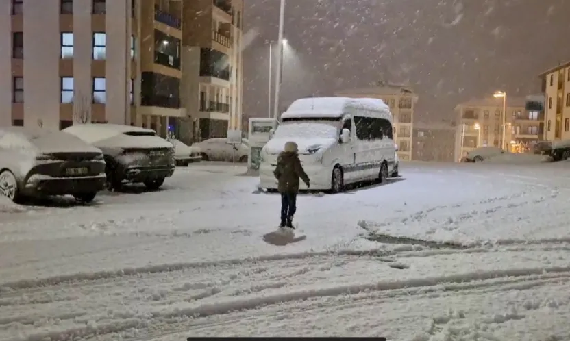 Altın Kayısı Bulvarı'nda Kar Çilesi