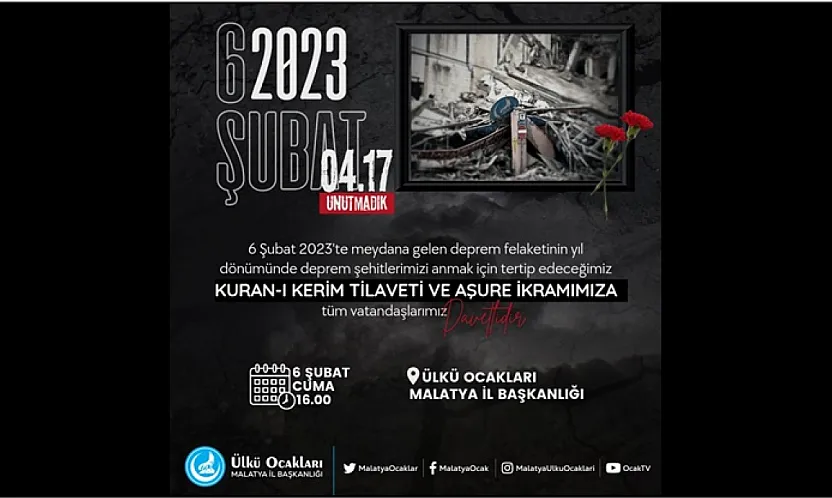 Asrın Felaketinin Yıl Dönümünde Malatya'da Deprem Şehitleri Anılacak