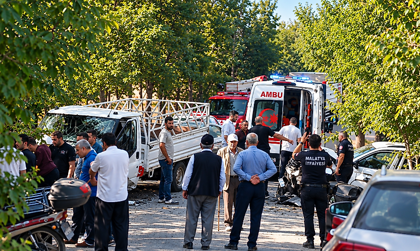 Battalgazi'de Feci Kaza: Araçta Sıkışan Sürücüyü İtfaiye Kurtardı