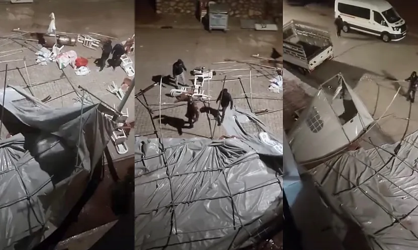 Doğanşehir'de Fırtına Taziye Çadırını Uçurdu