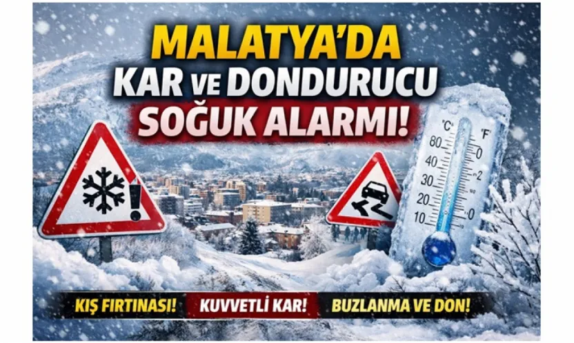 Malatya Beyaza Bürünüyor: Kar ve Soğuk Kapıda