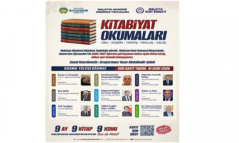 Malatya'da Gençler İçin 9 Aylık Kitap ve Düşünce Yolculuğu