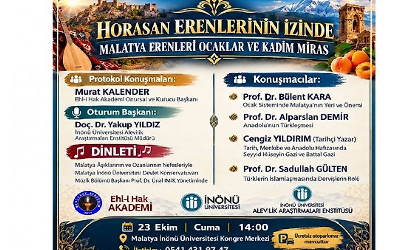 Malatya'da Ocak Kültürü ve Anadolu'nun Manevi Mirası Konuşulacak