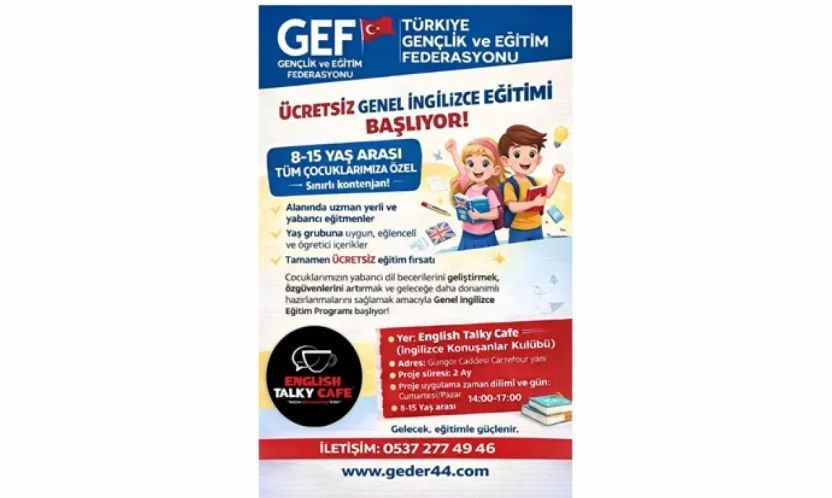 Türkiye Gençlik ve Eğitim Federasyonu'ndan Ücretsiz İngilizce Eğitimi