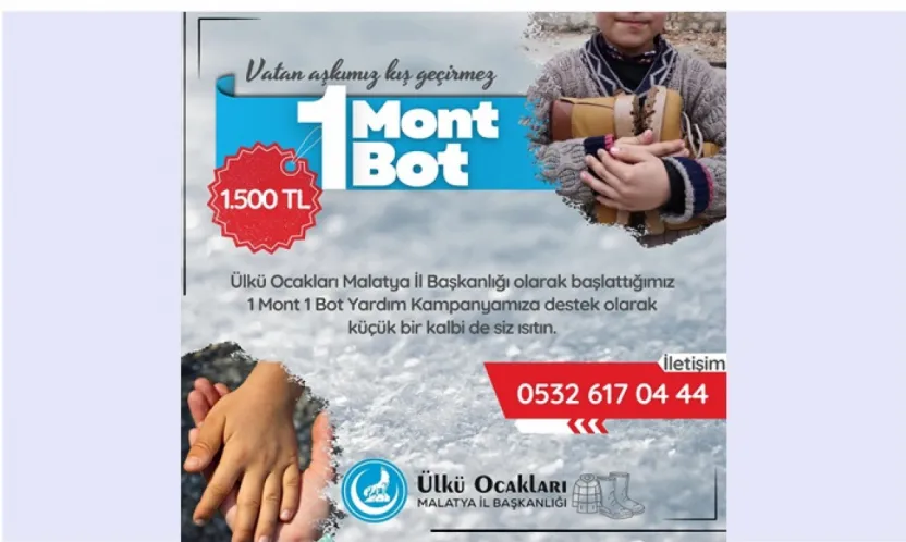 Ülkü Ocakları Malatya'dan '1 Mont 1 Bot' Yardım Kampanyası
