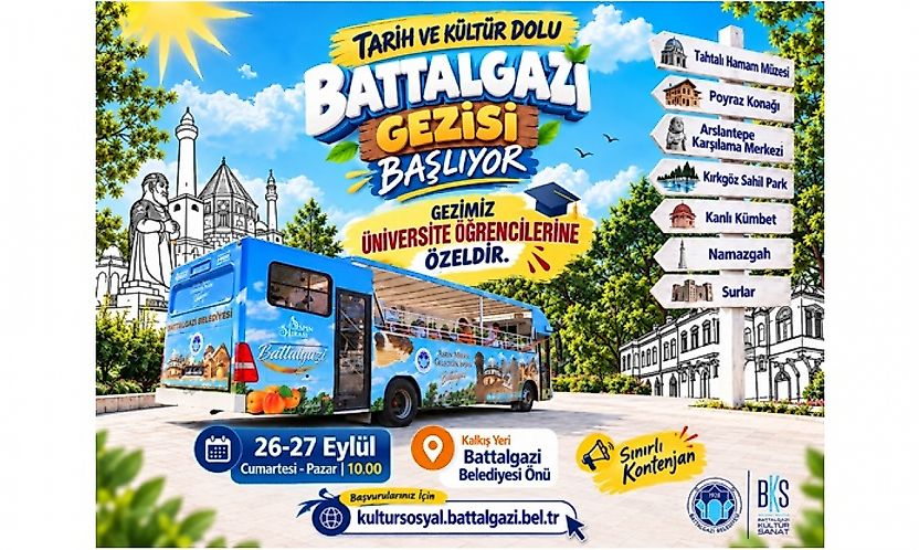 Üniversite Öğrencileri Üstü Açık Otobüsle Battalgazi'yi Keşfedecek