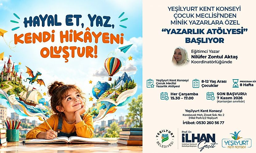Yeşilyurt'ta Çocukların Yaratıcılığını Geliştirecek Yazarlık Atölyesi