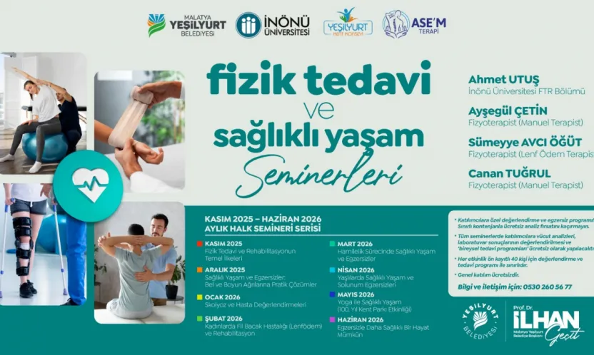 Yeşilyurt'ta 'Fizik Tedavi Ve Sağlıklı Yaşam Seminerleri' 1 Kasım'da Başlıyor!
