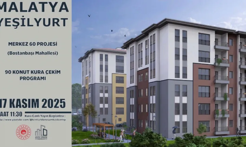 Yeşilyurt'taki Rezerv Alanlarda Üretilen Konutlar İçin Kura Tarihi Belli Oldu